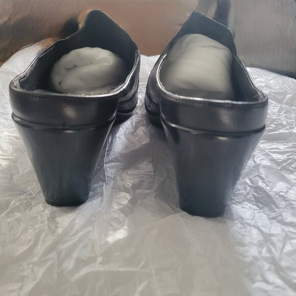 NWOT Flexi Women Black Leather Wedge Sandals Size US 9.5 - Picture 3 of 4